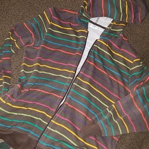 Cato zip-up hoodie brown with stripes 14/16W